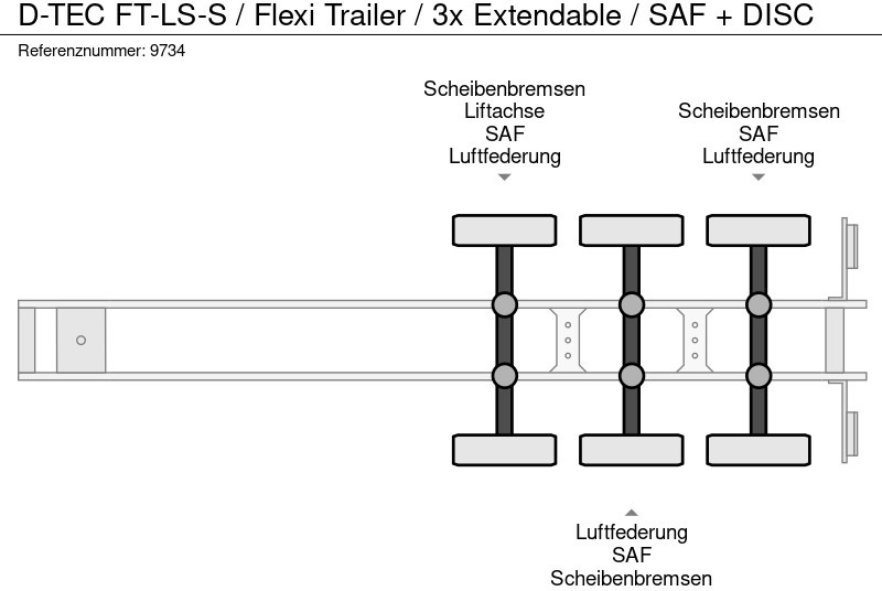 Container/ Wechselfahrgestell Auflieger D-Tec FT-LS-S / Flexi Trailer / 3x Extendable / SAF + DISC: das Bild 11