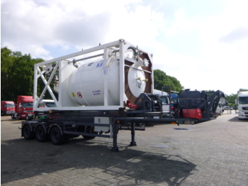 Siloauflieger Für die Beförderung von Mehl HTS 3-axle container trailer (sliding, tipping) + 20 ft ISO silo tank container 15 m3 / 1 comp: das Bild 2