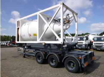 Siloauflieger Für die Beförderung von Mehl HTS 3-axle container trailer (sliding, tipping) + 20 ft ISO silo tank container 15 m3 / 1 comp: das Bild 3