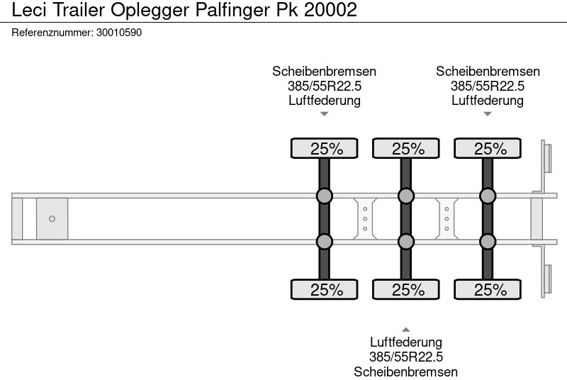 Pritschenauflieger/ Plattformauflieger Leci Trailer Oplegger Palfinger Pk 20002: das Bild 12