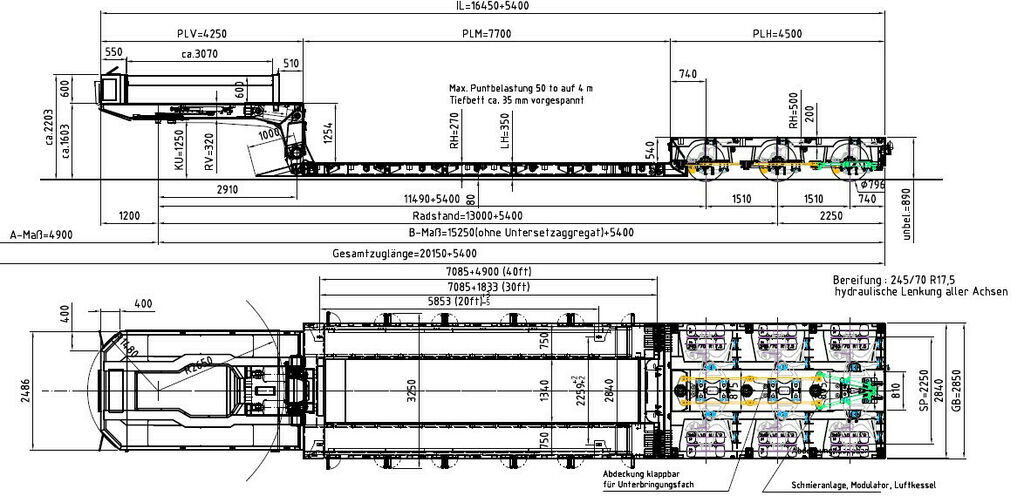 NEU: Tieflader Auflieger Meusburger 1+3-Achs-Tiefbett-Kombination mit Halbachsen: das Bild 12