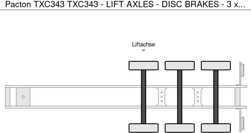 Container/ Wechselfahrgestell Auflieger Pacton TXC343 TXC343 - LIFT AXLES - DISC BRAKES - 3 x EXTENDABLE - GOOD CONDITION -: das Bild 6