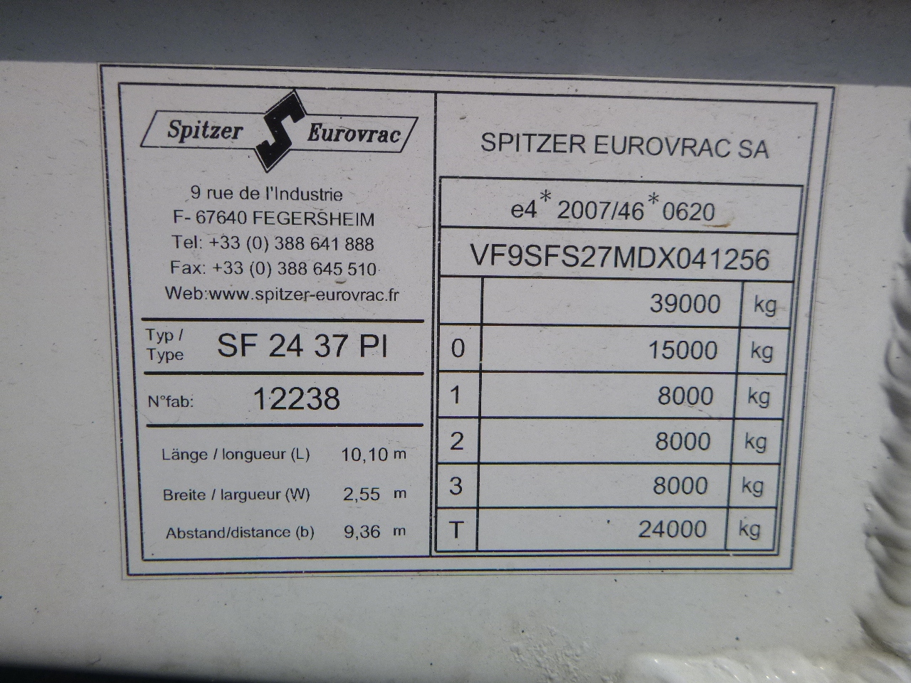 Siloauflieger Für die Beförderung von Mehl Spitzer Powder tank alu 37 m3 / 1 comp: das Bild 16