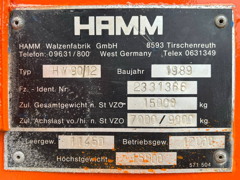 Walzen Hamm HW90-12 - Excellent Condition / Dutch Machine: das Bild 17