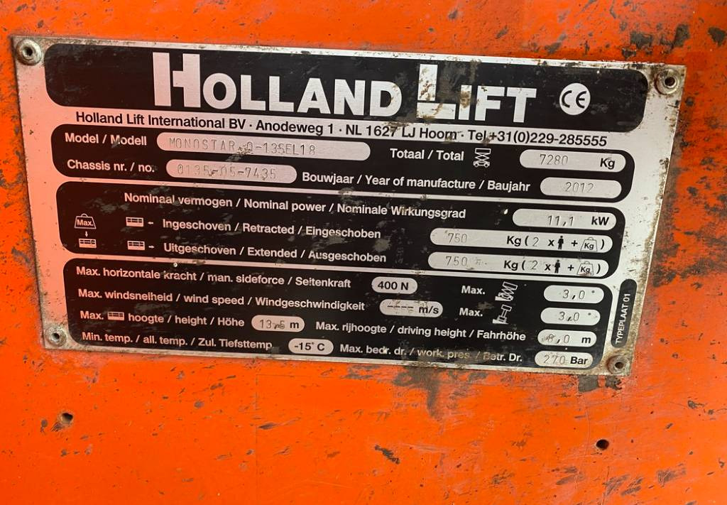 Scherenbühne Holland Lift Q-135EL18 Monostar Q135EL18 Scissor Lift 1550cm: das Bild 10