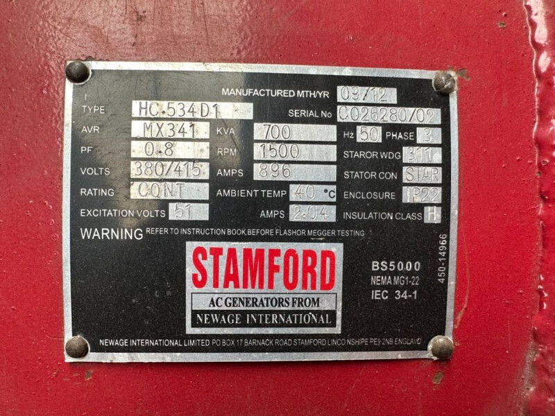 Stromgenerator Perkins 4006 Stamford 700 kVA generatorset: das Bild 6