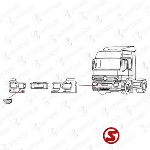 NEU: Stoßstangenecke für LKW Mercedes-Benz Bumper plastic actros mp2 rechts: das Bild 2