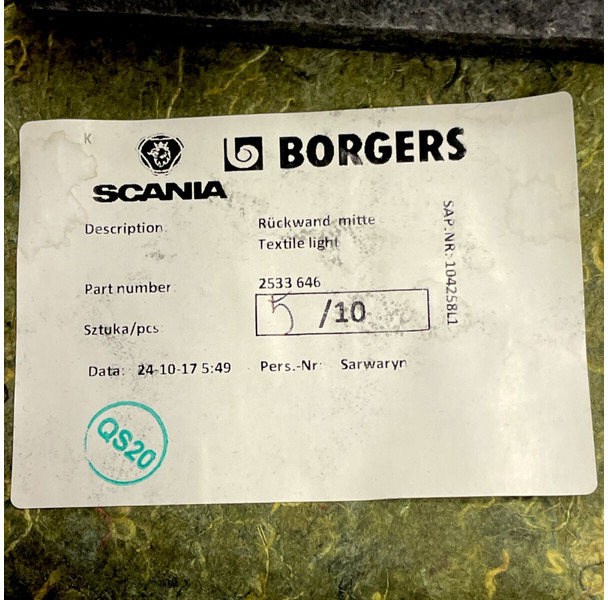 Fahrerhaus und Interieur Scania SCANIA, BORGERS R-Series (01.16-): das Bild 4