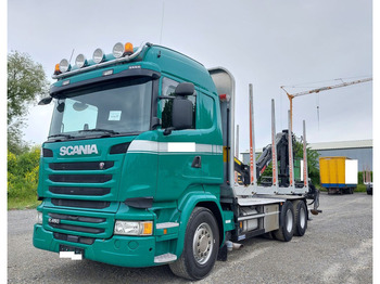 Holztransporter Scania R450 Holz Kran 6x4 Loglift F96S 79