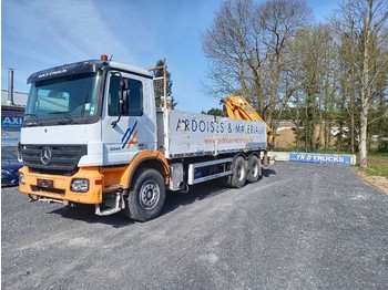 Pritsche lkw Mercedes-Benz Actros 3341 - FULL STEEL -crane HMF2820 with rotator