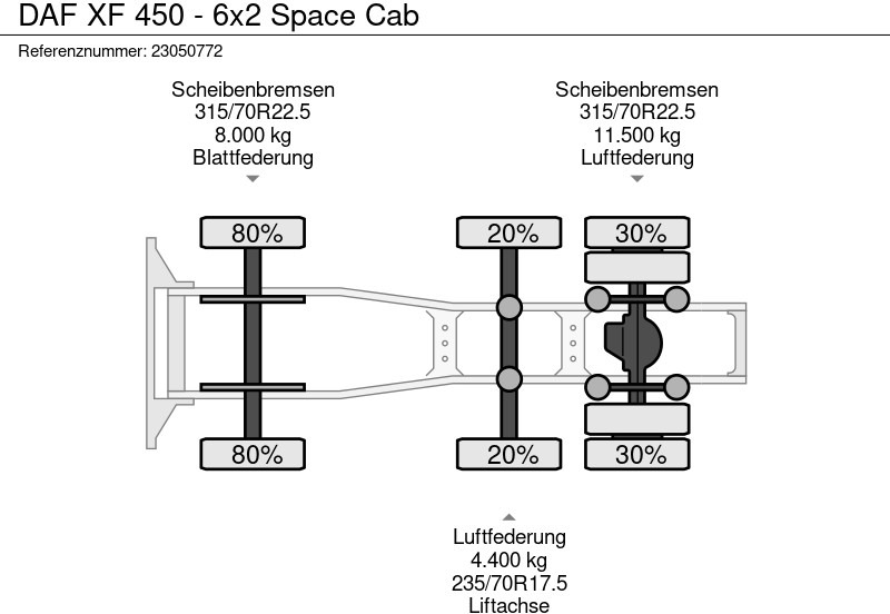 Sattelzugmaschine DAF XF 450 - 6x2 Space Cab: das Bild 11