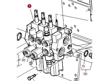 Hydraulik ventil für Landmaschine Massey Ferguson 8160 Rozdzielacz Hydrauliczny 3 CZĘŚCI 3713021M93: das Bild 2