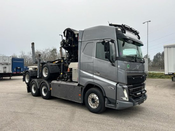 Holztransporter, Autokran Volvo FH 16 650 6x4 Langholzzug + Doll M2K-9L Nachläufer mit Palfinger Epsilon S260C96, I-Shift, Retarder,: das Bild 3