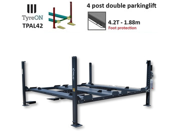Werkstattgerät TPAL42 mobile double 4 post parking lift for car - 4.2T - Height 188 cm - Long 415 cm runways with automatic roll-off protection - 230V - To park 4 vehicles: das Bild 2