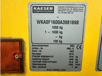 Luftkompressor Kaeser M80 Kubota 8.1 m3 / min 7 Bar 55 kW Mobiele Silent Diesel Compressor: das Bild 4