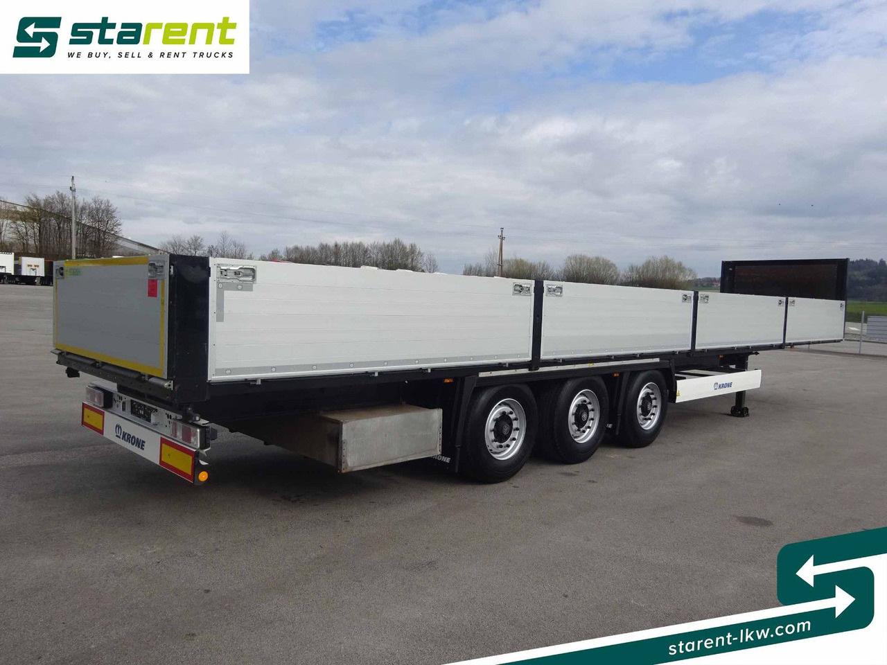 Krone Baustofftrailer, Liftachse, Rungen, Rungenkasten - Pritschenauflieger/ Plattformauflieger: das Bild 5 Krone Baustofftrailer, Liftachse, Rungen, Rungenkasten - Pritschenauflieger/ Plattformauflieger: das Bild 5