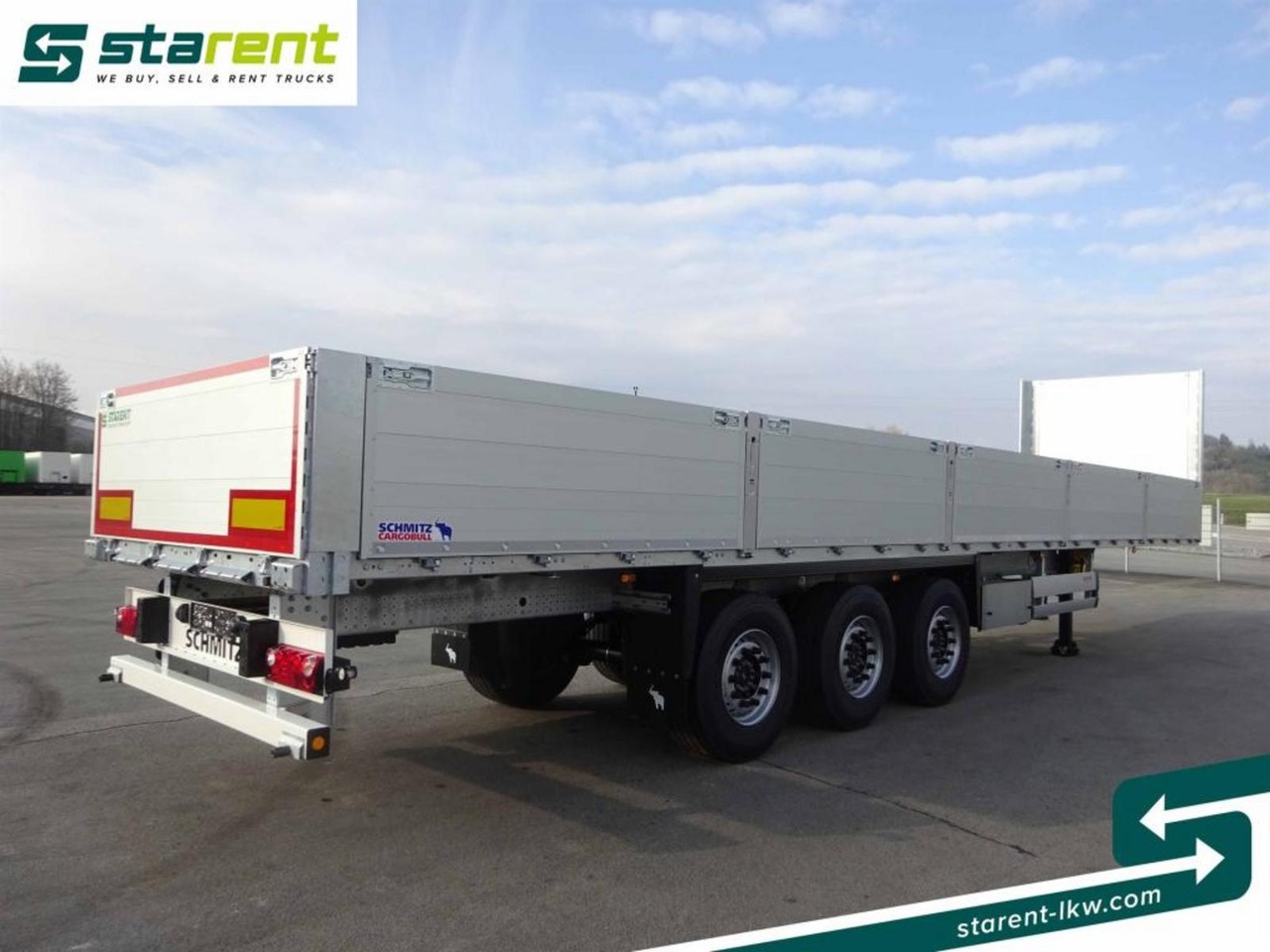 NEU: Pritschenauflieger/ Plattformauflieger Schmitz Baustofftrailer, Liftachse, Rungen, 80cm Bordwände: das Bild 5