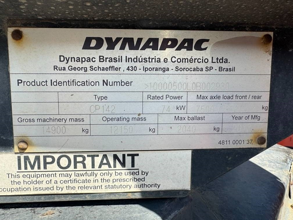 Gummiradwalze Dynapac CP 142: das Bild 10