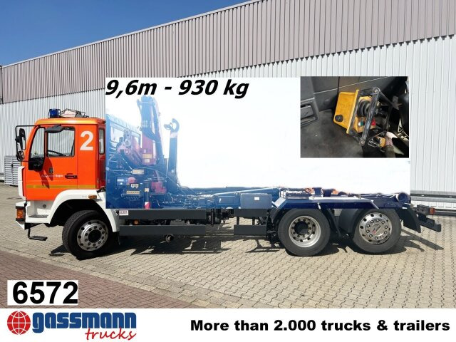 MAN 25/18.284 6x2-4 LL,Kran HMF 1113 K3, Funk, - Abrollkipper, Autokran: das Bild 1 MAN 25/18.284 6x2-4 LL,Kran HMF 1113 K3, Funk, - Abrollkipper, Autokran: das Bild 1