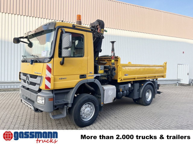 Kipper, Autokran Mercedes-Benz Actros 1841 AK 4x4, EEV, Kran Palfinger: das Bild 8