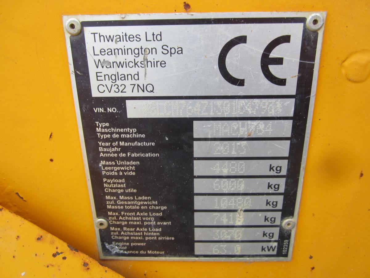 Thwaites MACH764 - Knickgelenkter Dumper: das Bild 3 Thwaites MACH764 - Knickgelenkter Dumper: das Bild 3
