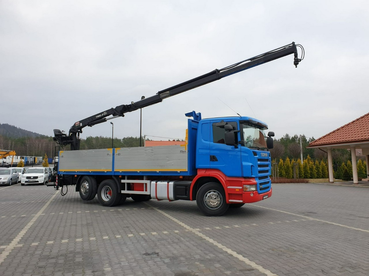 Scania R 400 LB 6x2 HDS Budowlanka Widły Oś Skrętna Super Stan - Pritsche LKW, Autokran: das Bild 4 Scania R 400 LB 6x2 HDS Budowlanka Widły Oś Skrętna Super Stan - Pritsche LKW, Autokran: das Bild 4