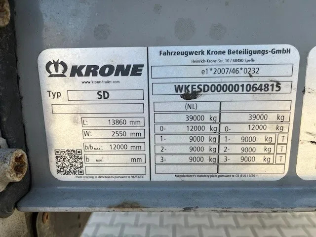 Krone 2023 Krone XL mega hupac flat with damage - Koffer Auflieger: das Bild 4 Krone 2023 Krone XL mega hupac flat with damage - Koffer Auflieger: das Bild 4