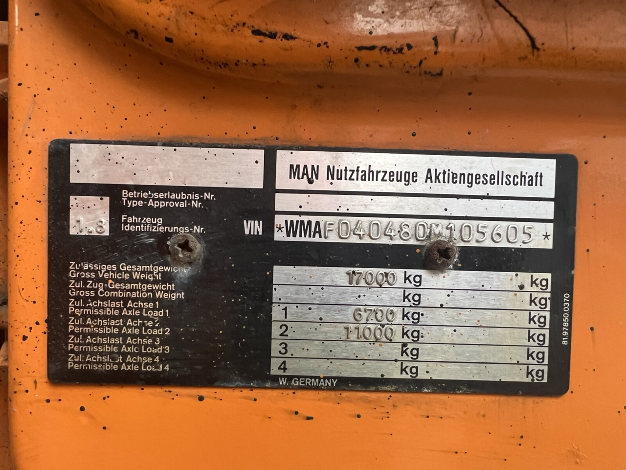Fahrgestell LKW MAN 19.292/402 FAK 4x4 BB 19.292/402 FAK 4x4 BB, 6-Zylinder, Winterdienstausstattung: das Bild 7