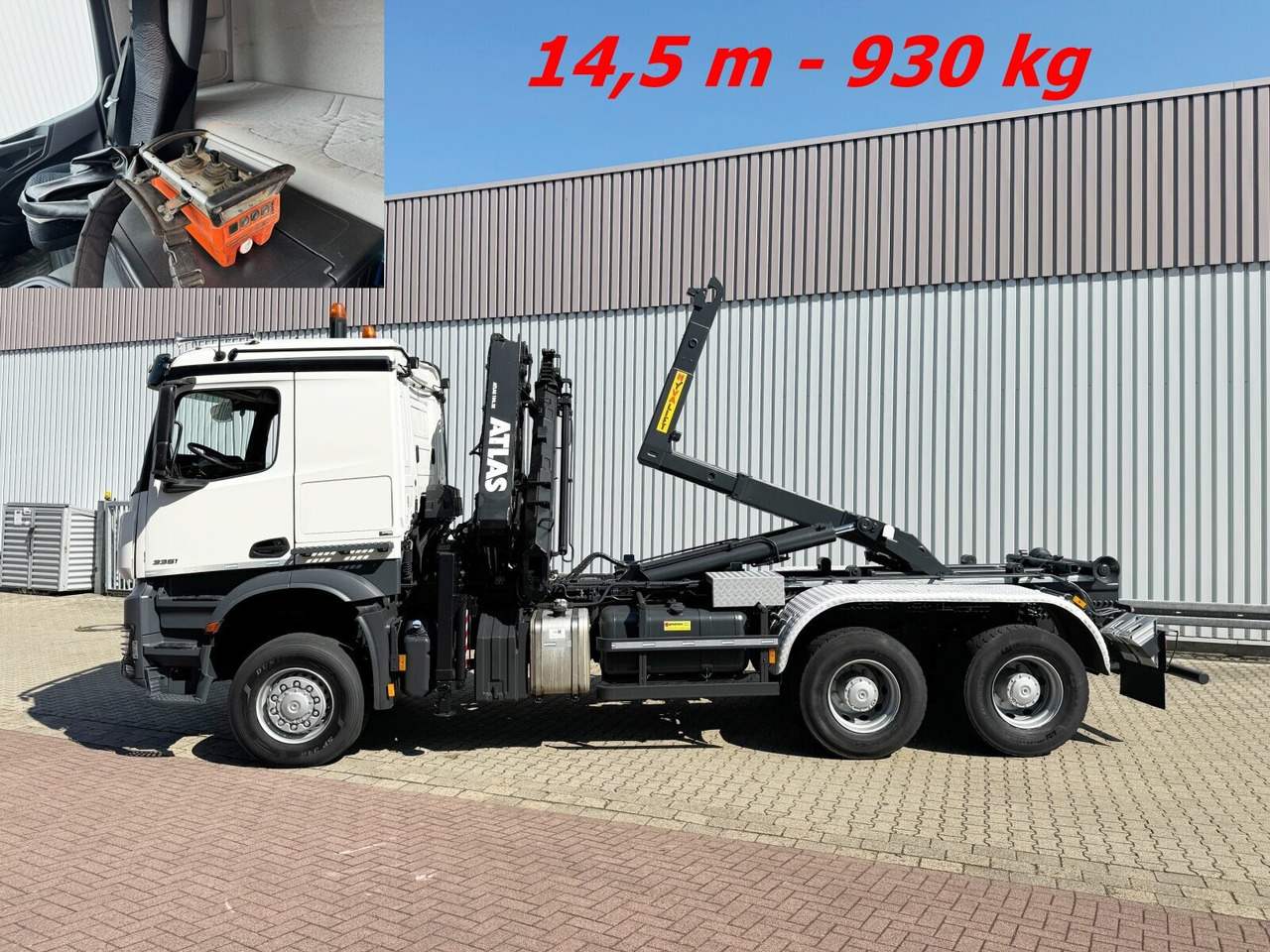 Mercedes-Benz Arocs 3351 AK 6x6 Arocs 3351 AK 6x6, Retarder, Navi, Grounder, Kran Atlas AK 190.2E, Funk - Abrollkipper, Autokran: das Bild 1 Mercedes-Benz Arocs 3351 AK 6x6 Arocs 3351 AK 6x6, Retarder, Navi, Grounder, Kran Atlas AK 190.2E, Funk - Abrollkipper, Autokran: das Bild 1