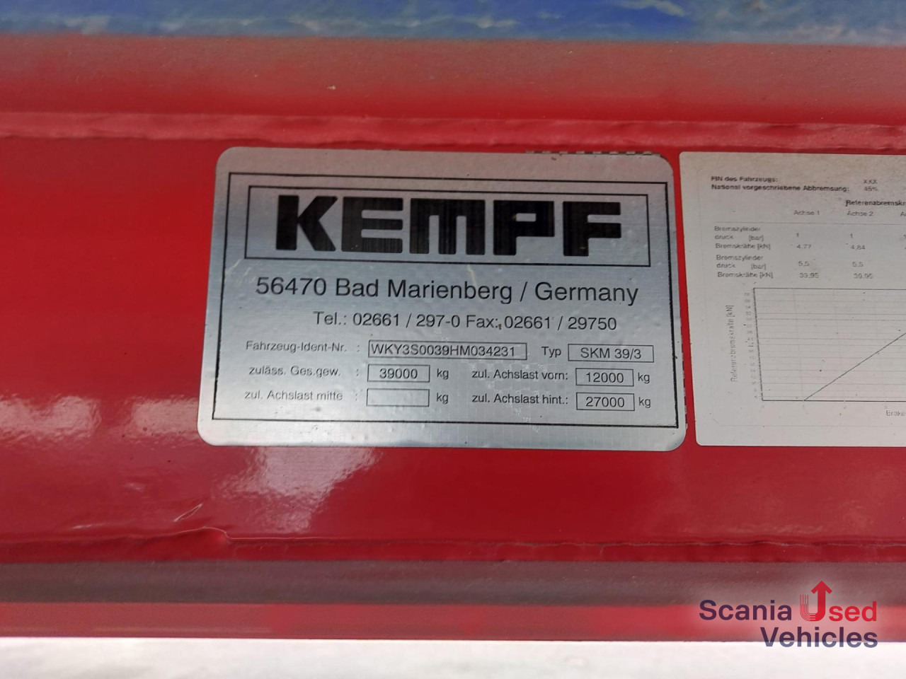 KEMPF SKM 3/S/ 39 A 10 Kastenmulde - Kipper Auflieger: das Bild 5 KEMPF SKM 3/S/ 39 A 10 Kastenmulde - Kipper Auflieger: das Bild 5