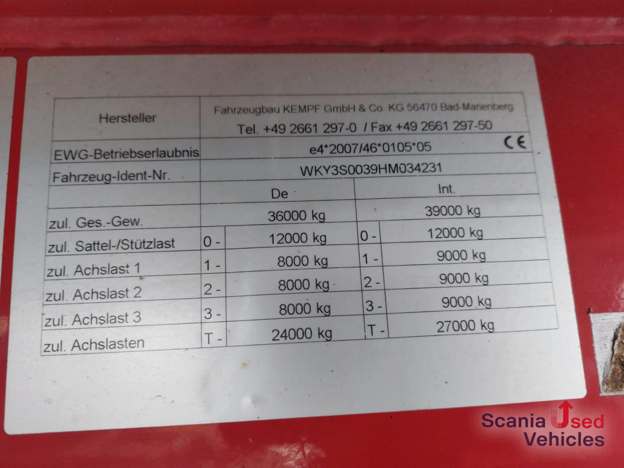 KEMPF SKM 3/S/ 39 A 10 Kastenmulde - Kipper Auflieger: das Bild 4 KEMPF SKM 3/S/ 39 A 10 Kastenmulde - Kipper Auflieger: das Bild 4