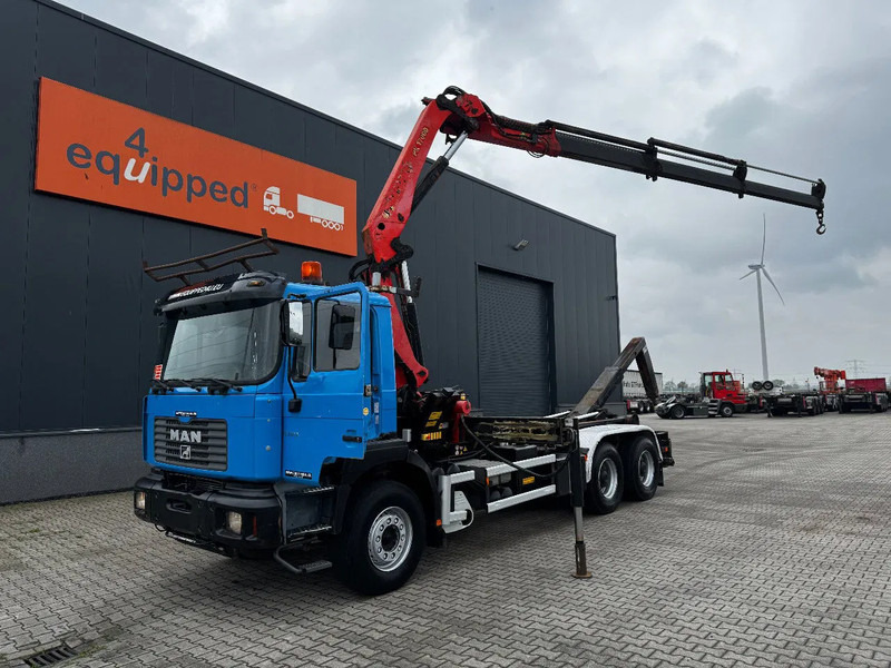 MAN FE 410A, 6x4, EURO-2, Palfinger 17000 Crane + VDL HOOK, full spring, manual gearbox, MOT 9/2025 - Abrollkipper, Autokran: das Bild 1 MAN FE 410A, 6x4, EURO-2, Palfinger 17000 Crane + VDL HOOK, full spring, manual gearbox, MOT 9/2025 - Abrollkipper, Autokran: das Bild 1