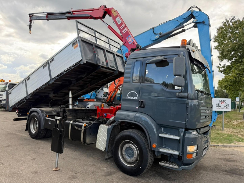 MAN TGA 18.350 4x2 TIPPER + CRANE HMF 1110 K2 + ROTATOR - STEEL SPRING / BLATT / BALLESTAS / LAMES - BE TRUCK - Kipper, Autokran: das Bild 1 MAN TGA 18.350 4x2 TIPPER + CRANE HMF 1110 K2 + ROTATOR - STEEL SPRING / BLATT / BALLESTAS / LAMES - BE TRUCK - Kipper, Autokran: das Bild 1