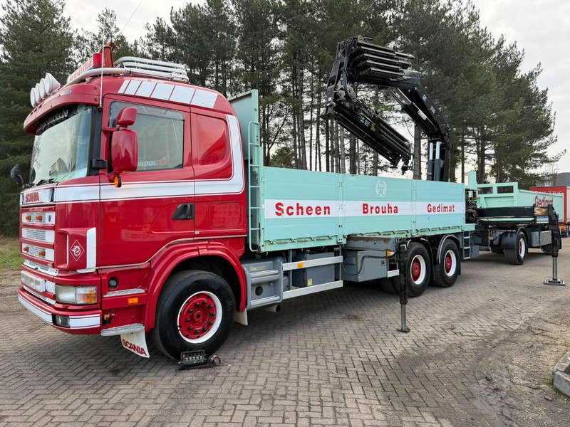 Scania 164L-480 V8 6x4 BAUSTOFF + KRAN HIAB 350-4 + JIB 90-4 - *TOP ZUSTAND* - ROTATOR - RADIO - RETARDER - BLATT / AP ACHSEN - BELGISCHE LKW - Pritsche LKW, Autokran: das Bild 3 Scania 164L-480 V8 6x4 BAUSTOFF + KRAN HIAB 350-4 + JIB 90-4 - *TOP ZUSTAND* - ROTATOR - RADIO - RETARDER - BLATT / AP ACHSEN - BELGISCHE LKW - Pritsche LKW, Autokran: das Bild 3