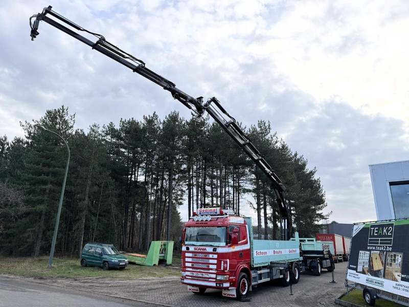 Scania 164L-480 V8 6x4 BAUSTOFF + KRAN HIAB 350-4 + JIB 90-4 - *TOP ZUSTAND* - ROTATOR - RADIO - RETARDER - BLATT / AP ACHSEN - BELGISCHE LKW - Pritsche LKW, Autokran: das Bild 4 Scania 164L-480 V8 6x4 BAUSTOFF + KRAN HIAB 350-4 + JIB 90-4 - *TOP ZUSTAND* - ROTATOR - RADIO - RETARDER - BLATT / AP ACHSEN - BELGISCHE LKW - Pritsche LKW, Autokran: das Bild 4