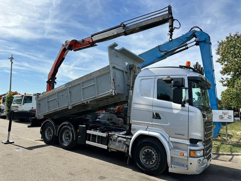 Scania R520 6x4 TIPPER + CRANE PALFINGER PK 15002 A - TRACTOR UNIT - RETARDER - *FULL AIR* - EUR 6 - BE TRUCK - Kipper, Autokran: das Bild 1 Scania R520 6x4 TIPPER + CRANE PALFINGER PK 15002 A - TRACTOR UNIT - RETARDER - *FULL AIR* - EUR 6 - BE TRUCK - Kipper, Autokran: das Bild 1