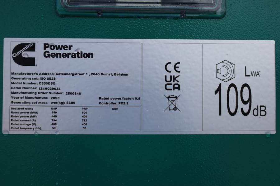 Stromgenerator Cummins C550D5Q Declaration of Conformity, Diesel, 550kVA,: das Bild 7