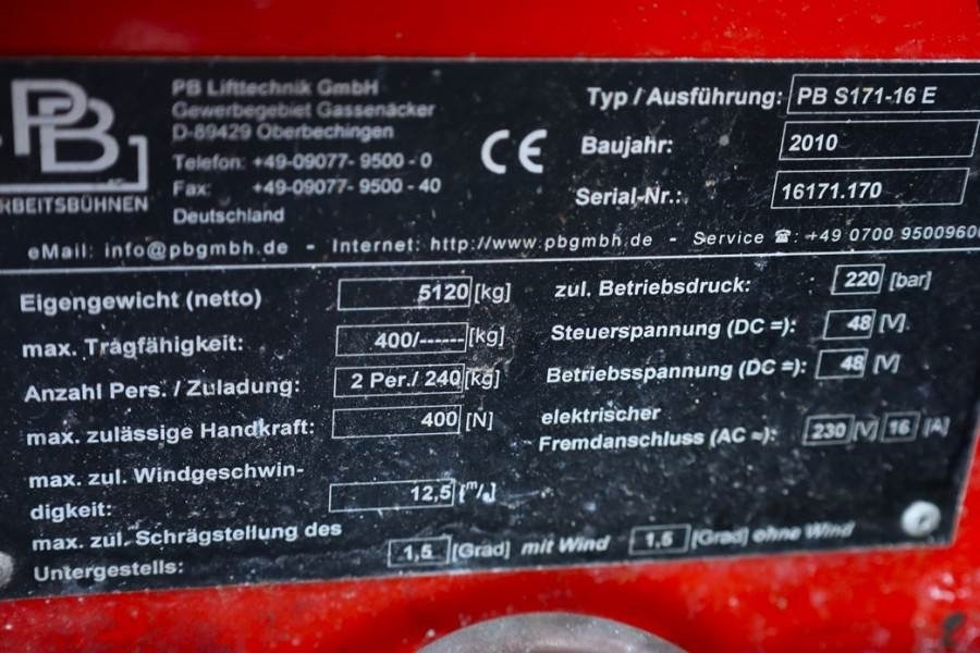 Scherenbühne PB LIFT S171-16E Electric, 17.3m Working Height, 400k: das Bild 6 Scherenbühne PB LIFT S171-16E Electric, 17.3m Working Height, 400k: das Bild 6