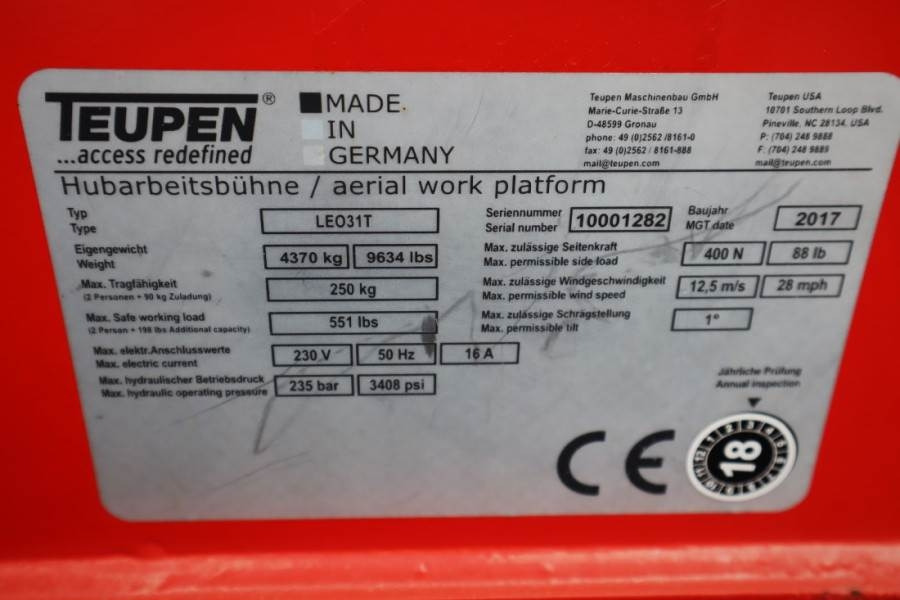 Gelenkarmbühne, Raupenarbeitsbühne Teupen LEO 31T Valid inspection, *Guarantee! 230 V Electr: das Bild 6