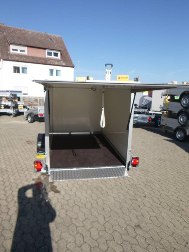 Humbaur Koffer Absenkanhänger mit E-Pumpe HKT 183117-18P, 100 km/h 1,8 t. 3100 x 1765 x 1800 mm - Koffer Anhänger: das Bild 2 Humbaur Koffer Absenkanhänger mit E-Pumpe HKT 183117-18P, 100 km/h 1,8 t. 3100 x 1765 x 1800 mm - Koffer Anhänger: das Bild 2