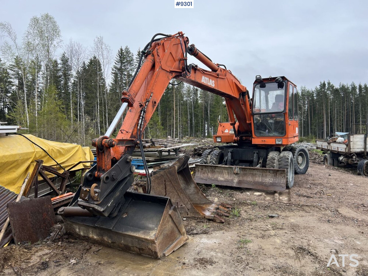 Mobilbagger Atlas 1302 E Wheeled excavator with attachments (VIDEO): das Bild 13