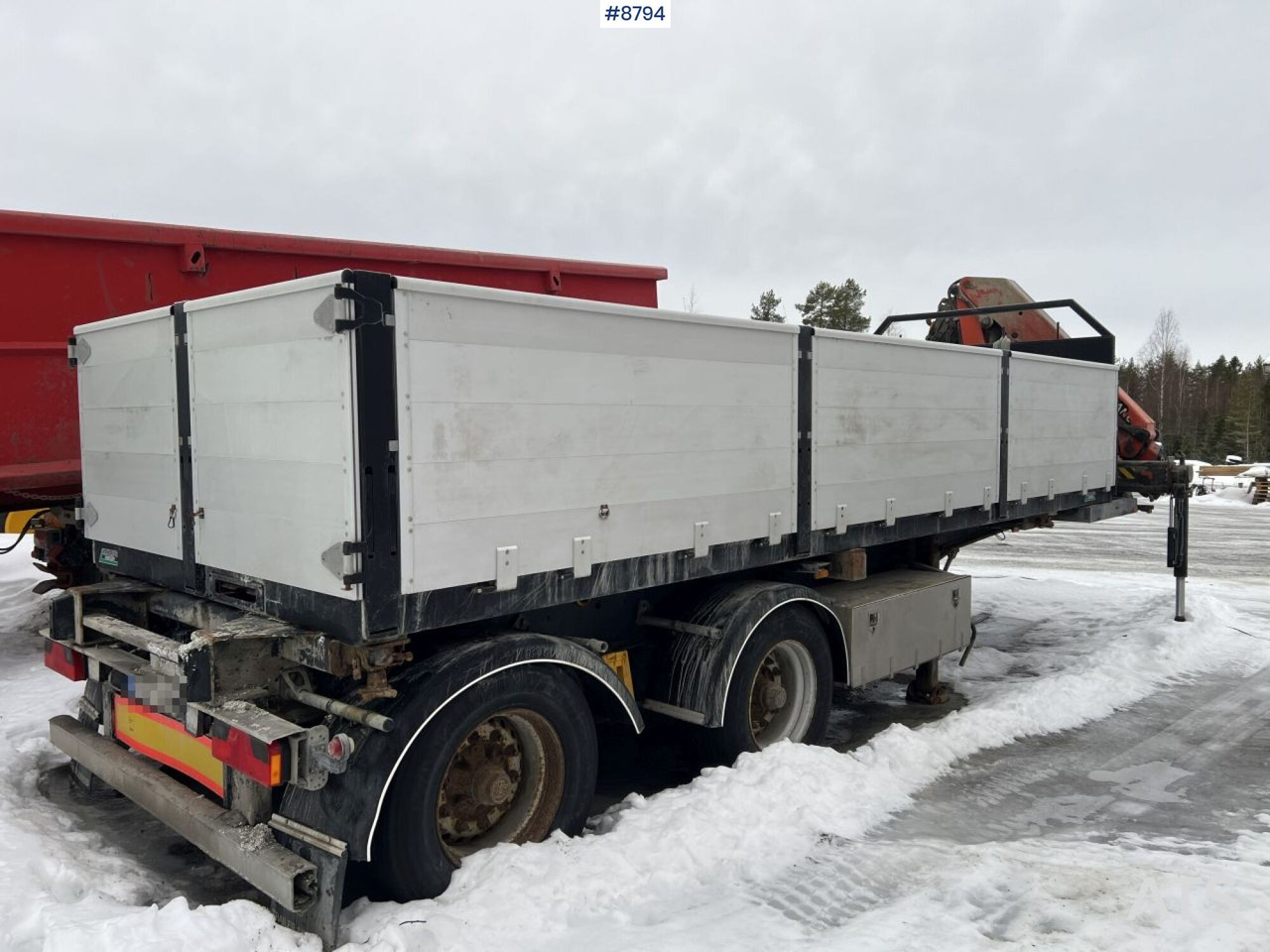 Crane trailer Narko with Palfinger PK16502 crane - Pritschenaufbau: das Bild 3 Crane trailer Narko with Palfinger PK16502 crane - Pritschenaufbau: das Bild 3