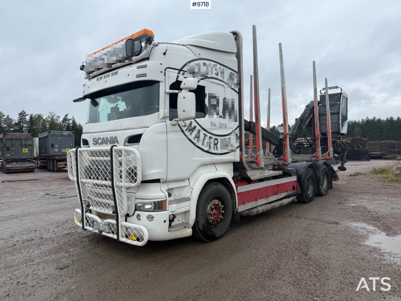 Log truck Scania R520 with crane - Holztransporter, Autokran: das Bild 1 Log truck Scania R520 with crane - Holztransporter, Autokran: das Bild 1