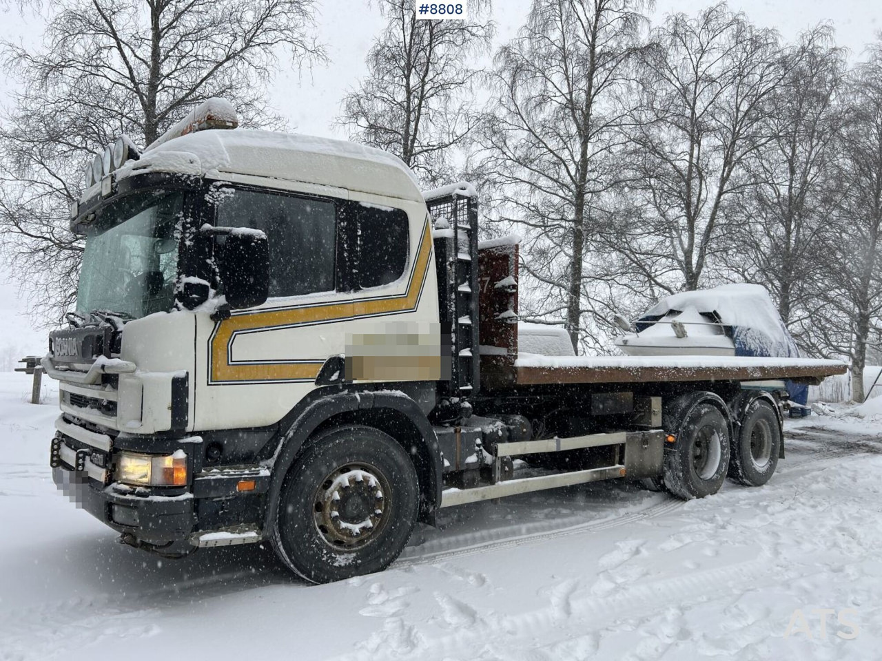 Scania R124GB with plow mount and underbite - Abrollkipper: das Bild 1 Scania R124GB with plow mount and underbite - Abrollkipper: das Bild 1