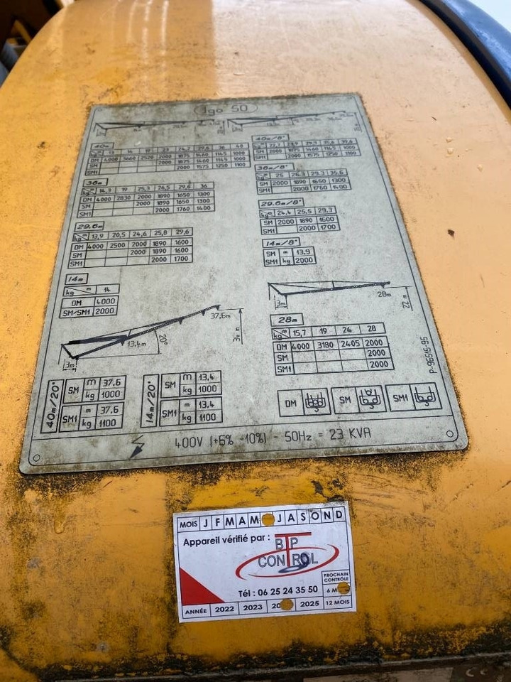 Schnelleinsatzkran Potain IGO 50 /Origine Française-Certificat CE endommagé: das Bild 9
