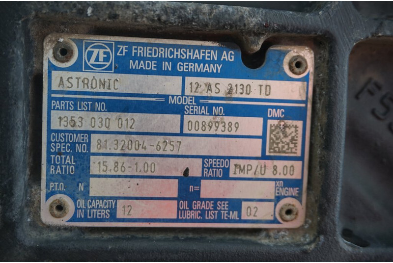 12AS2130DD TGX 81.32004-6257 ZF1353.030.012 - Getriebe für LKW: das Bild 5 12AS2130DD TGX 81.32004-6257 ZF1353.030.012 - Getriebe für LKW: das Bild 5