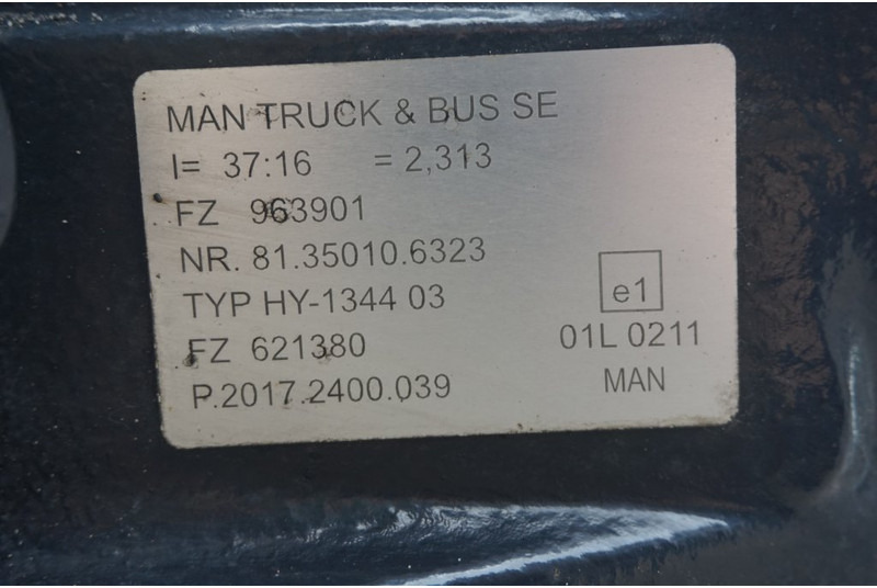 MAN HY-1344-03 37/16 I=2.31 - Hinterachse für LKW: das Bild 2 MAN HY-1344-03 37/16 I=2.31 - Hinterachse für LKW: das Bild 2