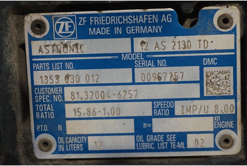ZF 12AS2130DD TGS 81.32004-6257 - Getriebe für LKW: das Bild 5 ZF 12AS2130DD TGS 81.32004-6257 - Getriebe für LKW: das Bild 5