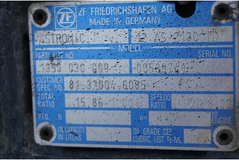 ZF 12AS2130DD TGX 81 32004-6085 - Getriebe für LKW: das Bild 5 ZF 12AS2130DD TGX 81 32004-6085 - Getriebe für LKW: das Bild 5