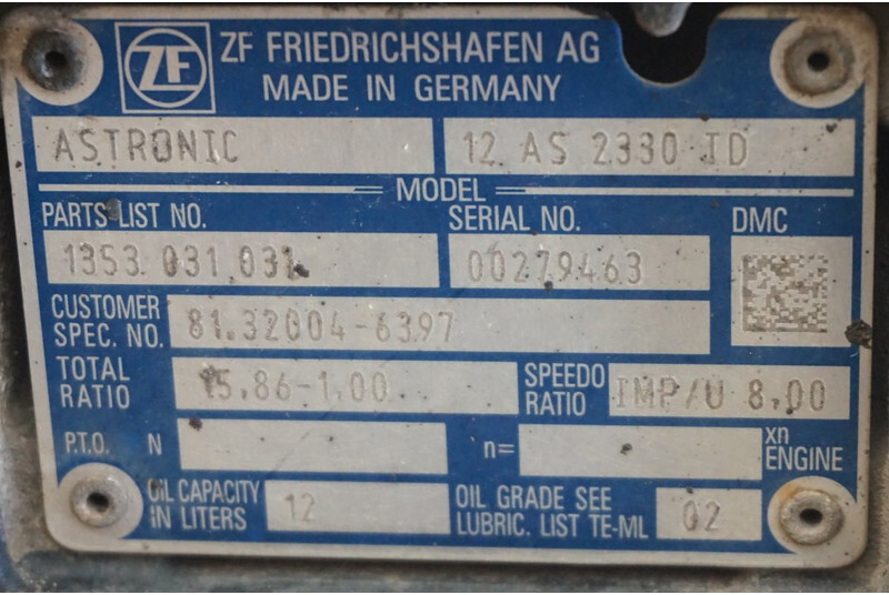 ZF 12AS2330DD TGX 81.32004-6297 - Getriebe für LKW: das Bild 5 ZF 12AS2330DD TGX 81.32004-6297 - Getriebe für LKW: das Bild 5